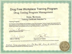 Drug Free Workplace Training 2003