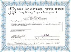 Drug Free Workplace Training 2002